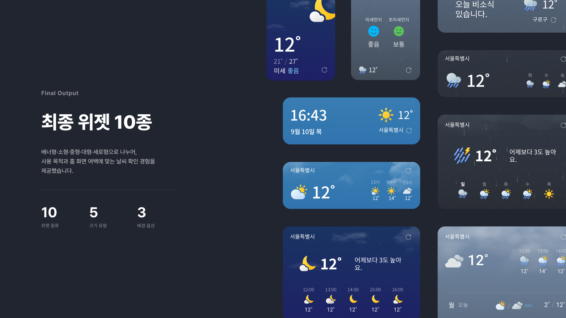 최종 산출물 — 위젯 10종