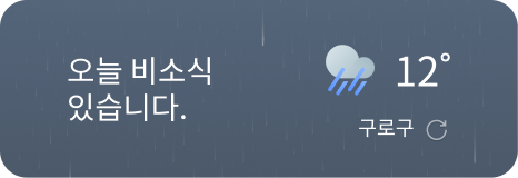 배너형 위젯 — 한마디와 기온